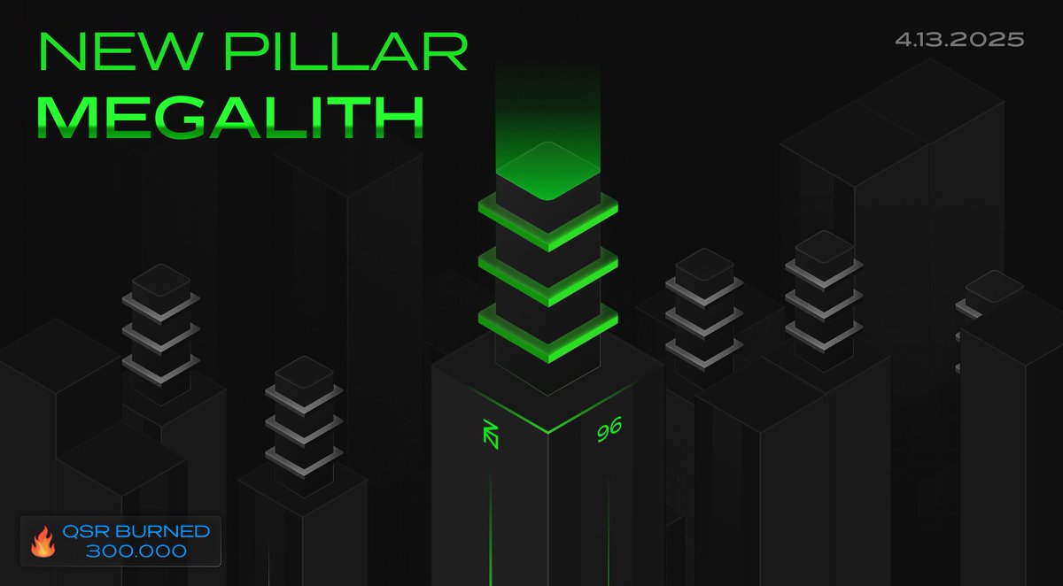 Zenon_Network's tweet image. A new Pillar has been spawned.  

Say hello to #Megalith 👋 

🔥 Burned: 300,000 $QSR

There are now 96 active Pillars.