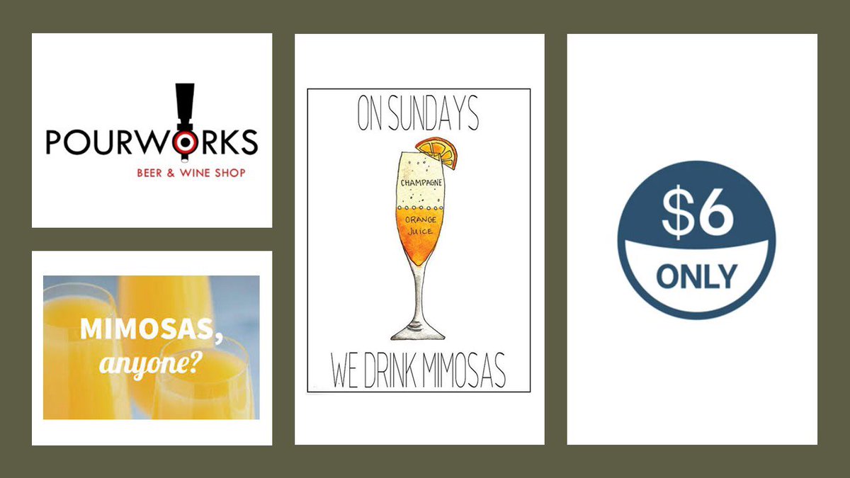 PourWorks's tweet photo. Sunday Funday at Pourworks!! On Sundays we drink Mimosas! $6 Mimosas every Sunday at Pourworks! Stop by Pourworks and enjoy your favorite Craft Beer, Wine, or a $6 Mimosas! #pourworks #sunday #sundayfunday #mimosas #craftbeerlover #craftbeers #cider #wine #supportsmallbusiness https://t.co/d4DlGDTSlf