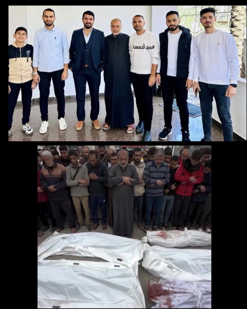 KamalAlbadani's tweet photo. في مشهد نادر ولا اعتقد انه قد حدث مثله في التاريخ / ابراهيم أبو مهادي من (غز ة ) قبيلة آل ابومهادي ، يصلي على أولاده الستة الموضحين معه في الصورة .. هؤلاء هم ابناء غزة ياحكام العرب والمسلمين ، 
لمثل هذا يموت القلبُ من كمدٍ
إن كان في القلبِ إسلامٌ و ايمانُ ! https://t.co/BIZpoCZSs6