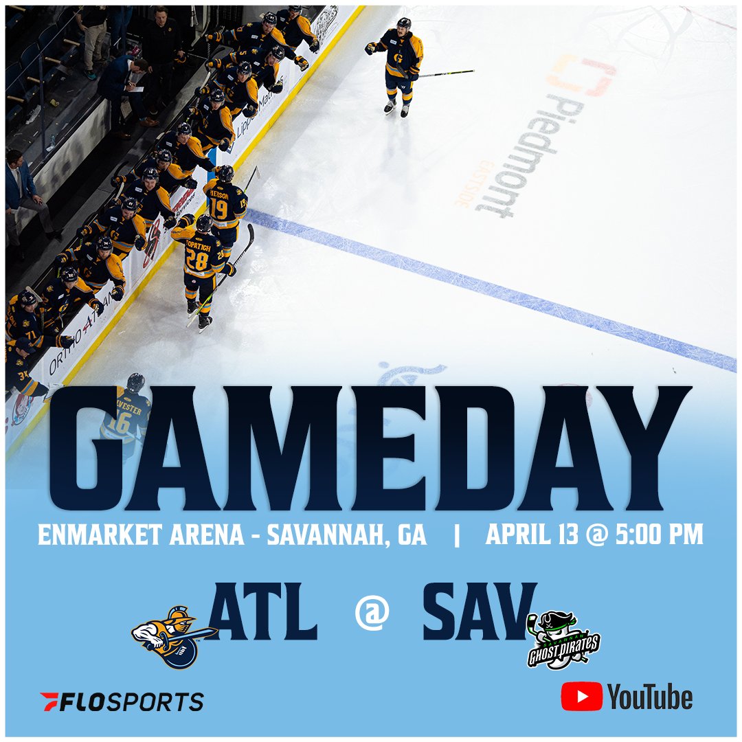 atlgladiators's tweet photo. One last battle against the Ghost Pirates to close out the season!🏒

📌 Enmarket Arena
🆚 Savannah Ghost Pirates
⏰ 5:00 PM/ET 
💻 https://t.co/wkV6Z2zKpR
🎧 https://t.co/K4kjmbhu7H

#IgniteTheFury🔥 
@ECHL https://t.co/b41AjaHMTr