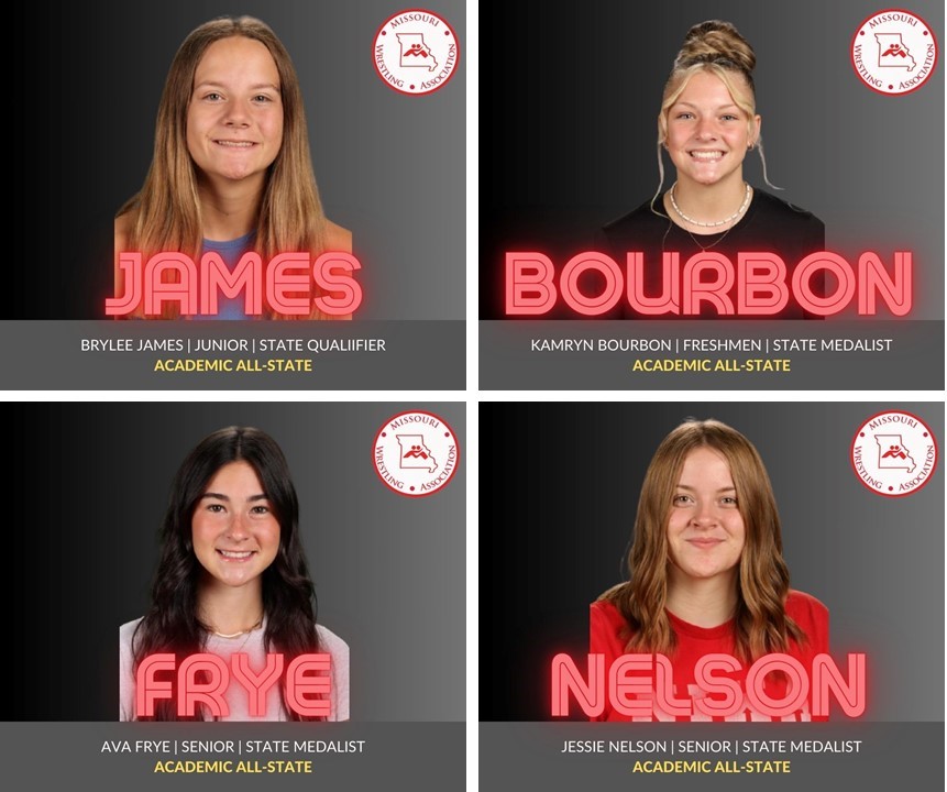 The Missouri Wrestling Association banquet is today in Columbia.  Congratulations to all the Nixa Wrestlers who have won awards!

Men's Class 4 - District 3 Wrestler of the Year: Reed Wilson

Academic All-State: Jax Adams, Hanna Egley, Mylee Harper, Addison Harkins, Brylee James,