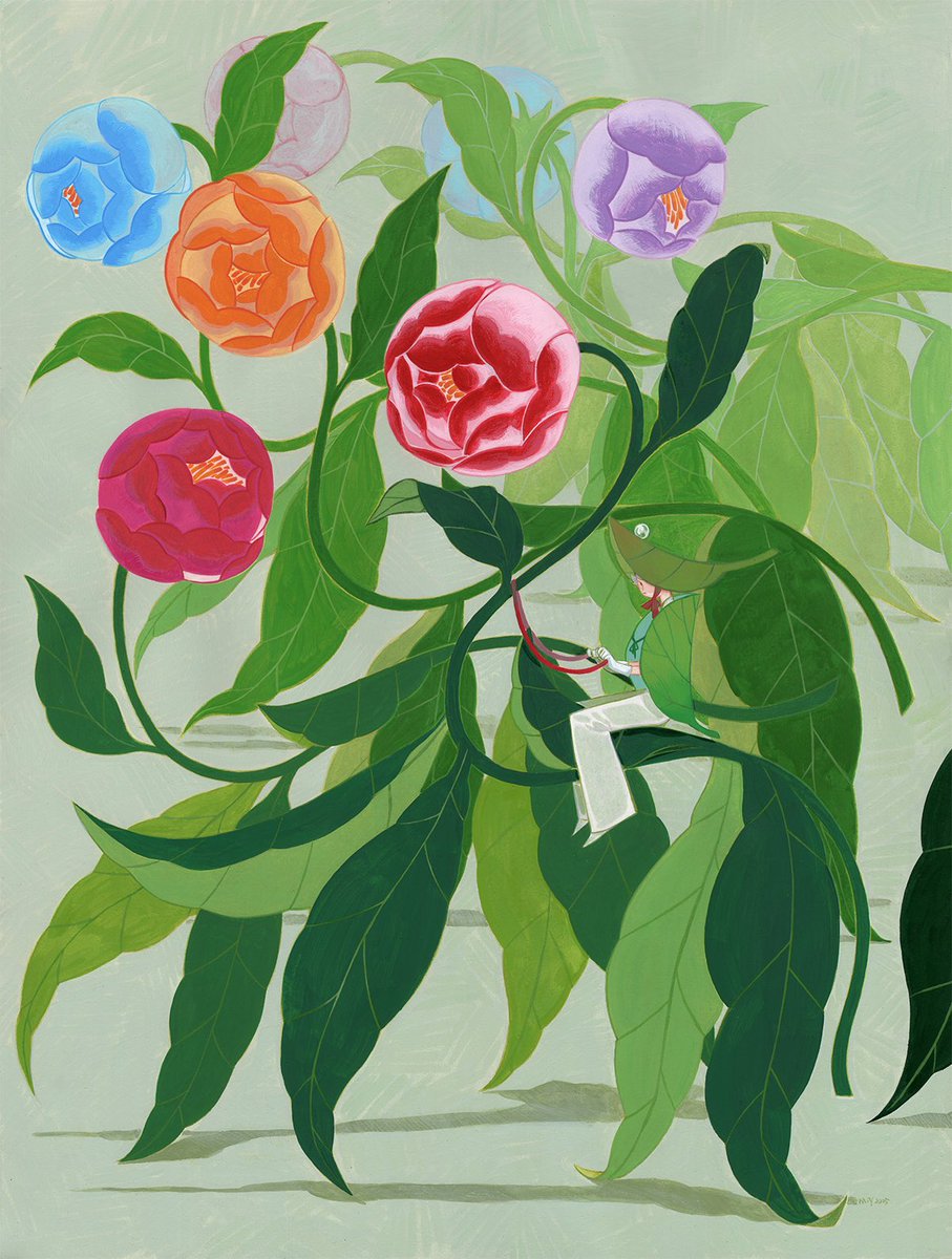 Chevalier de fleurs 
Ink Acrylic on paper 
46cm x 61cm