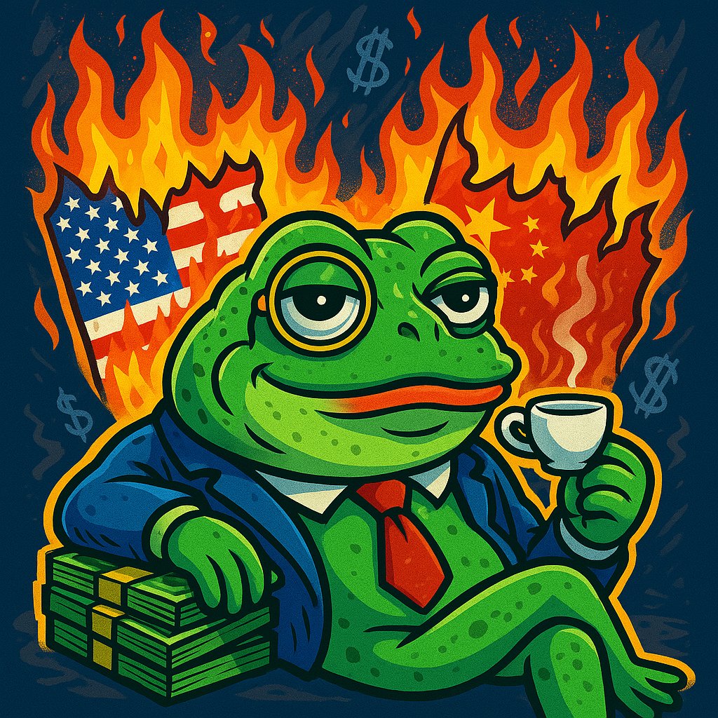 TheTariffToad's tweet photo. Inflation? Recession? Cold war? Only one thing going up:
 
$CROAK 📈
 
#TariffToad #CROAK #PumpFun #Solana https://t.co/O9AXTFHqUh