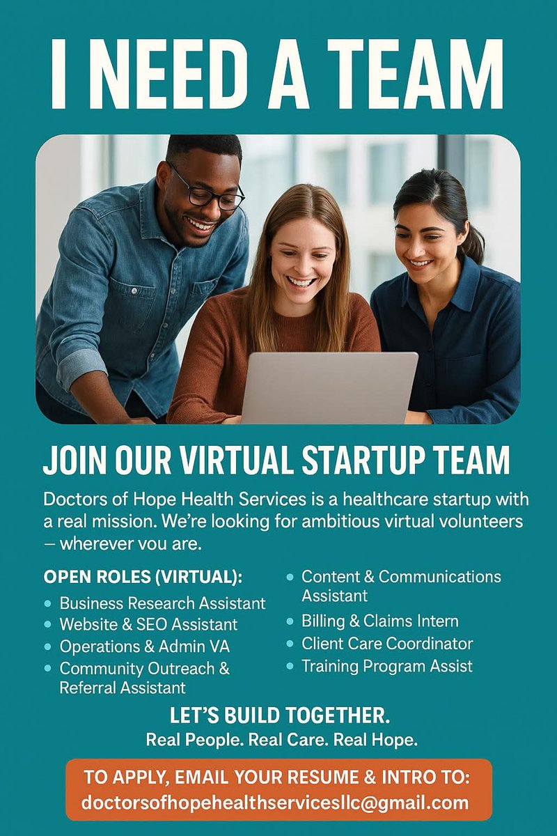 mariam_zaks's tweet photo. Join the Doctors of Hope Health Services LLC team as a volunteer and make a meaningful difference to  communities and Humanities. If you're driven, talented, and passionate about serving others, we invite you to apply. Do not let this opportunity to pass you by. https://t.co/xRKUmndnlB