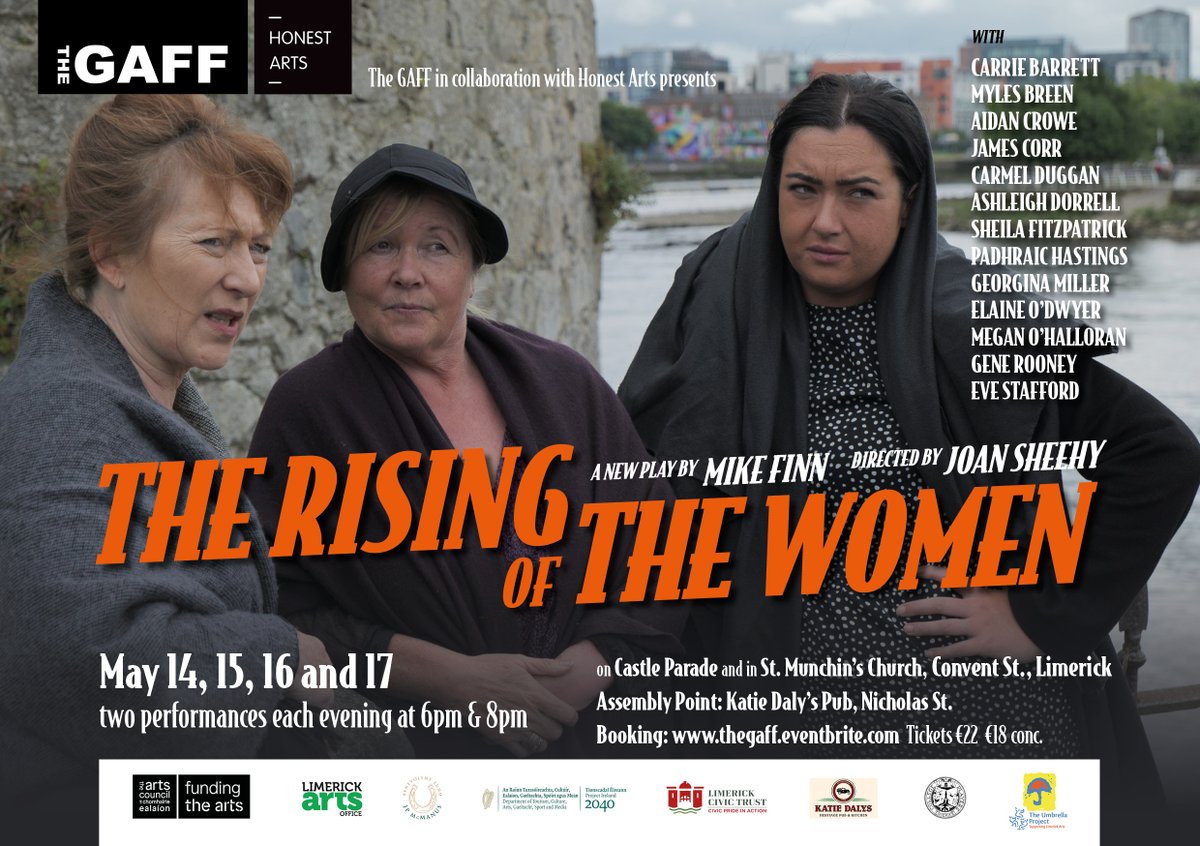 The Gaff (@thegafflimerick) on Twitter photo Just one month to go now to 'The Rising of the Women', Mike Finn's new play with an amazing Limerick cast directed by Joan Sheehy. Grateful for support from <a href="/artscouncil_ie/">The Arts Council / An Chomhairle Ealaíon</a> and <a href="/LimerickArts/">Limerick : Culture : Arts</a> and collaboration with Honest Arts. Just one month to go now to 'The Rising of the Women', Mike Finn's new play with an amazing Limerick cast directed by Joan Sheehy. Grateful for support from <a href="/artscouncil_ie/">The Arts Council / An Chomhairle Ealaíon</a> and <a href="/LimerickArts/">Limerick : Culture : Arts</a> and collaboration with Honest Arts.