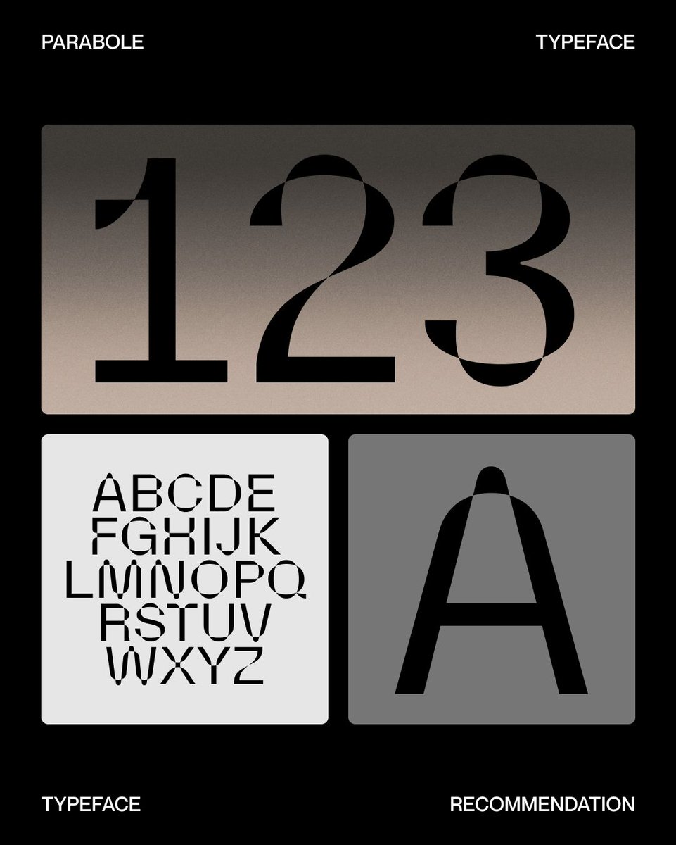 Typeface of the Month: Parabole

This one’s been making waves in the Motto® studio.

Parabole is a dual-cut typeface that bends the rules—literally. Its ‘Display’ version flips the script on traditional structure, turning counters and stems inside out to create letterforms that