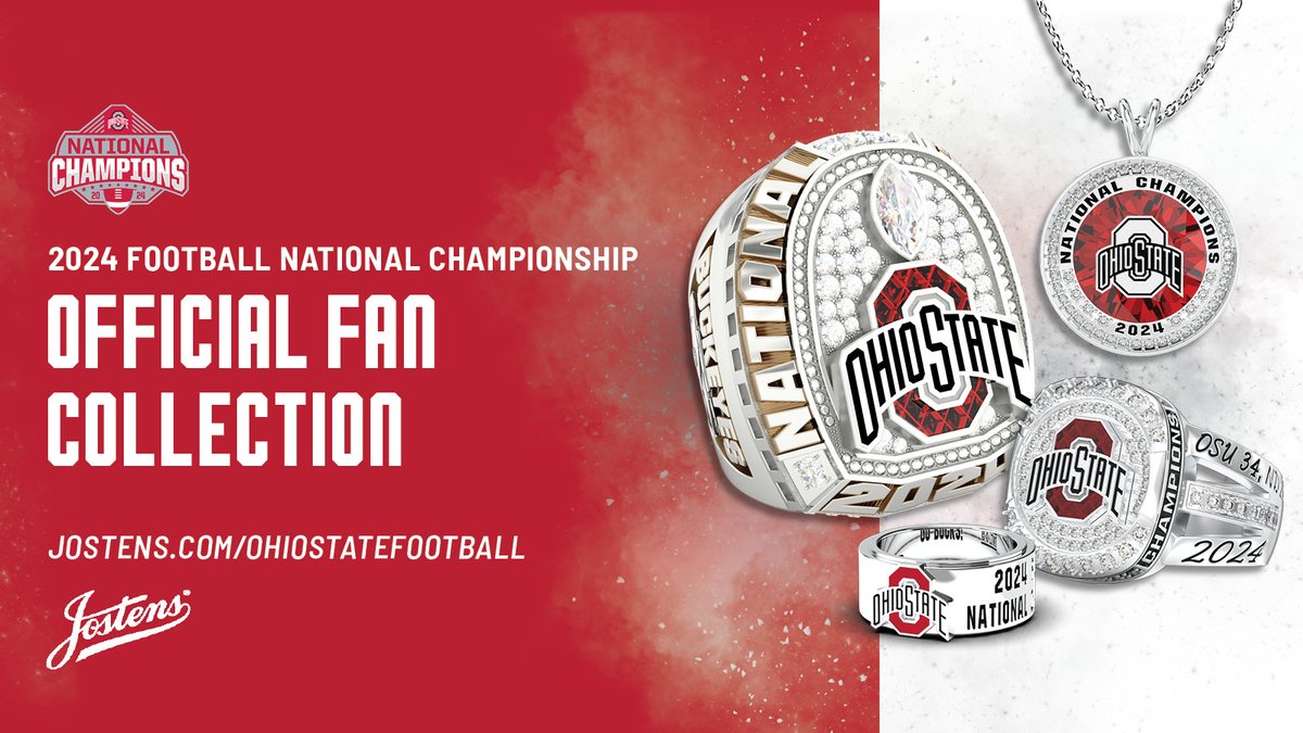 Jostens Championship Rings (@jostenschamp) on Twitter photo A lasting piece of history, just for you! Celebrate the <a href="/OhioStateFB/">Ohio State Football</a> 2024 National Championship forever! Shop the Fan Collection here: bit.ly/3RMMf84
<a href="/OhioStAthletics/">Ohio State Buckeyes ๐ฐ</a>
#GoBucks #BuckeyeNation #championshipring A lasting piece of history, just for you! Celebrate the <a href="/OhioStateFB/">Ohio State Football</a> 2024 National Championship forever! Shop the Fan Collection here: bit.ly/3RMMf84
<a href="/OhioStAthletics/">Ohio State Buckeyes ๐ฐ</a>
#GoBucks #BuckeyeNation #championshipring