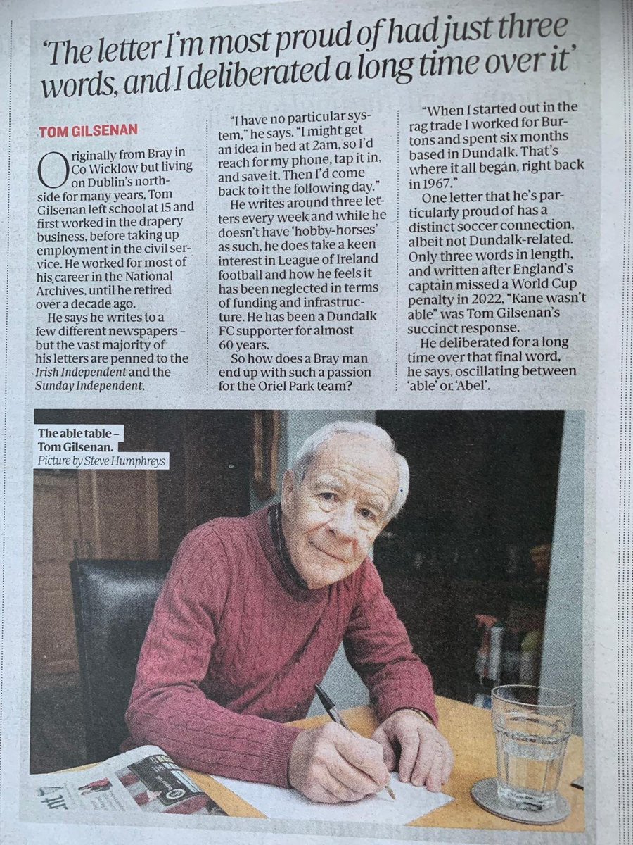 Michael Shine (@michaelshine2) on Twitter photo Great piece by long standing <a href="/DundalkFC/">Dundalk FC</a> fan Tom Gilsenan in todays Sunday Indo, Tom was a huge driver in the DFC Dublin Supporters Club back in the day, and still going to games in Oriel this season with his son Rory. ⚫️⚪️ Great piece by long standing <a href="/DundalkFC/">Dundalk FC</a> fan Tom Gilsenan in todays Sunday Indo, Tom was a huge driver in the DFC Dublin Supporters Club back in the day, and still going to games in Oriel this season with his son Rory. ⚫️⚪️