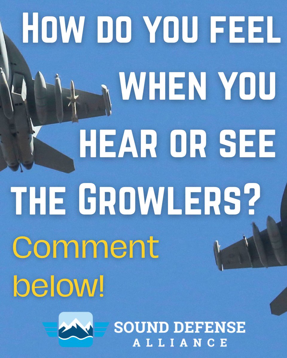 How do you feel when you hear or see a Growler jet flying over you? What sensations and emotions come up? 

Comment below and take action against Growler jet noise this month by submitting comments to the Navy’s Draft Amended Analysis by April 28th here: nepa.navy.mil/Current-Projec…