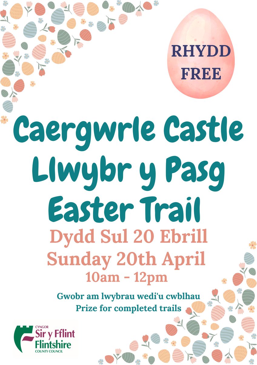 Dewch i ymuno â'n Llwybr Pasg yng Castell Caergwrle ddydd Sul nesaf 20 Ebrill. 

Come and join our Easter Trail at Caergwrle Castle next Sunday 20th April. 

 #EasterTrail #CaergwrleCastle #FamilyFun #OutdoorActivities #WalesEvents #LocalAttractions #FlintshireCountrysideandCost