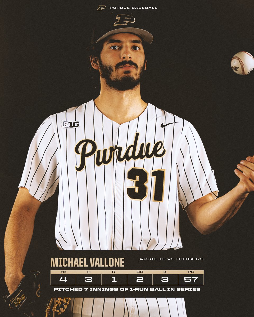 6th time this season <a href="/MVallone9/">Michael Vallone</a> was solid over 3+ innings of relief. He's given up 2+ runs in only 1 of those appearances. #BoilerUp 💪

7 innings of 5-hit ball this weekend from the lefty