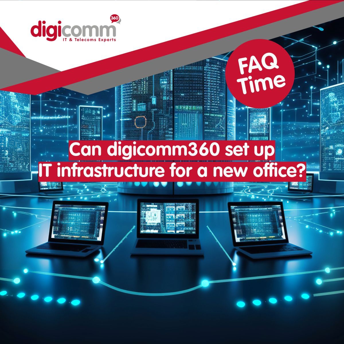 Absolutely! We specialise in setting up IT infrastructure, including network cabling, telephony systems and hardware installation for new office spaces. 🖥️📞🔧 We ensure your business is fully operational from day one. 🚀

#ITInfrastructure #NewOffice #Digicomm360