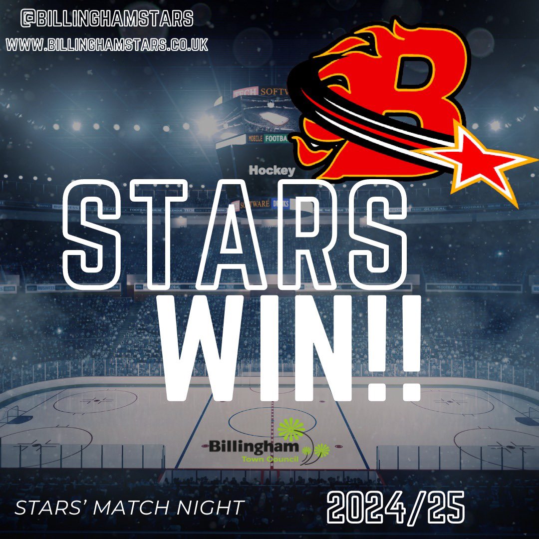 billinghamstars's tweet photo. 🚨 FINAL SCORE 🚨

💫 Billingham Stars 5-4 @jethockey ✈️

Stars overtime winner: Gritāns 

#Stars #MadeInBillog #ForTheShirt  #BigRedMachine 💫 https://t.co/GykBZz7H6B