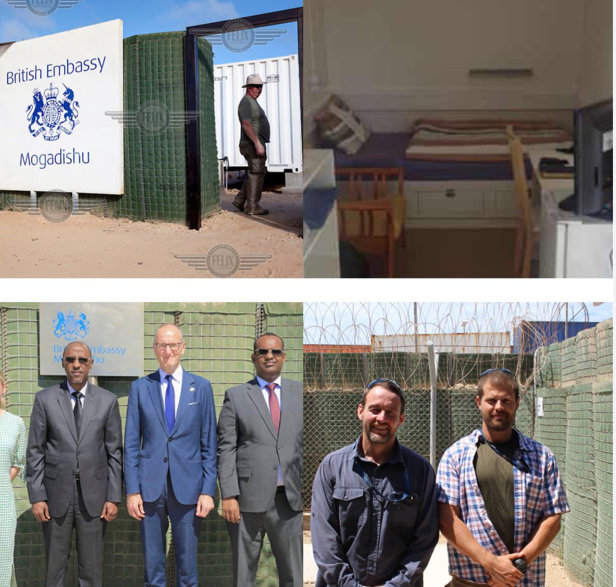 IbraM2035's tweet photo. Inside the British Embassy in Mogadishu: A Stark Contrast with Hargeisa, Republic of Somaliland. 

Contrary to conventional expectations, there is no fully functioning British embassy structure in Mogadishu, Somalia. There are no permanent buildings, no open diplomatic quarters, and no traditional offices. What exists instead is a heavily fortified compound made up of converted shipping containers, serving as makeshift offices and accommodation for British diplomats.

These 8-meter by 2-meter reinforced containers are where British staff not only work but also live and sleep. The UK ambassador to Somalia @MikeNith1 , like every other member of the diplomatic team, resides in one of these container units under constant security lockdown.

Now, let us consider the British diplomatic presence in Hargeisa @HeadBritOffice , Somaliland. In stark contrast to the isolated, militarized containers in Mogadishu, the British office in Hargeisa offers a secure but open and accessible environment. Diplomats breathe fresh air, move freely, and engage with local partners in a stable and peaceful capital that has enjoyed decades of homegrown governance and security.

This comparison is not just about buildings, it is a reflection of reality on the ground. While Somalia remains encased in conflict and instability, Somaliland stands as a testament to the success of Somaliland’s democratic institutions, peace, and self-reliance.

It is time the world acknowledged the facts on the ground.