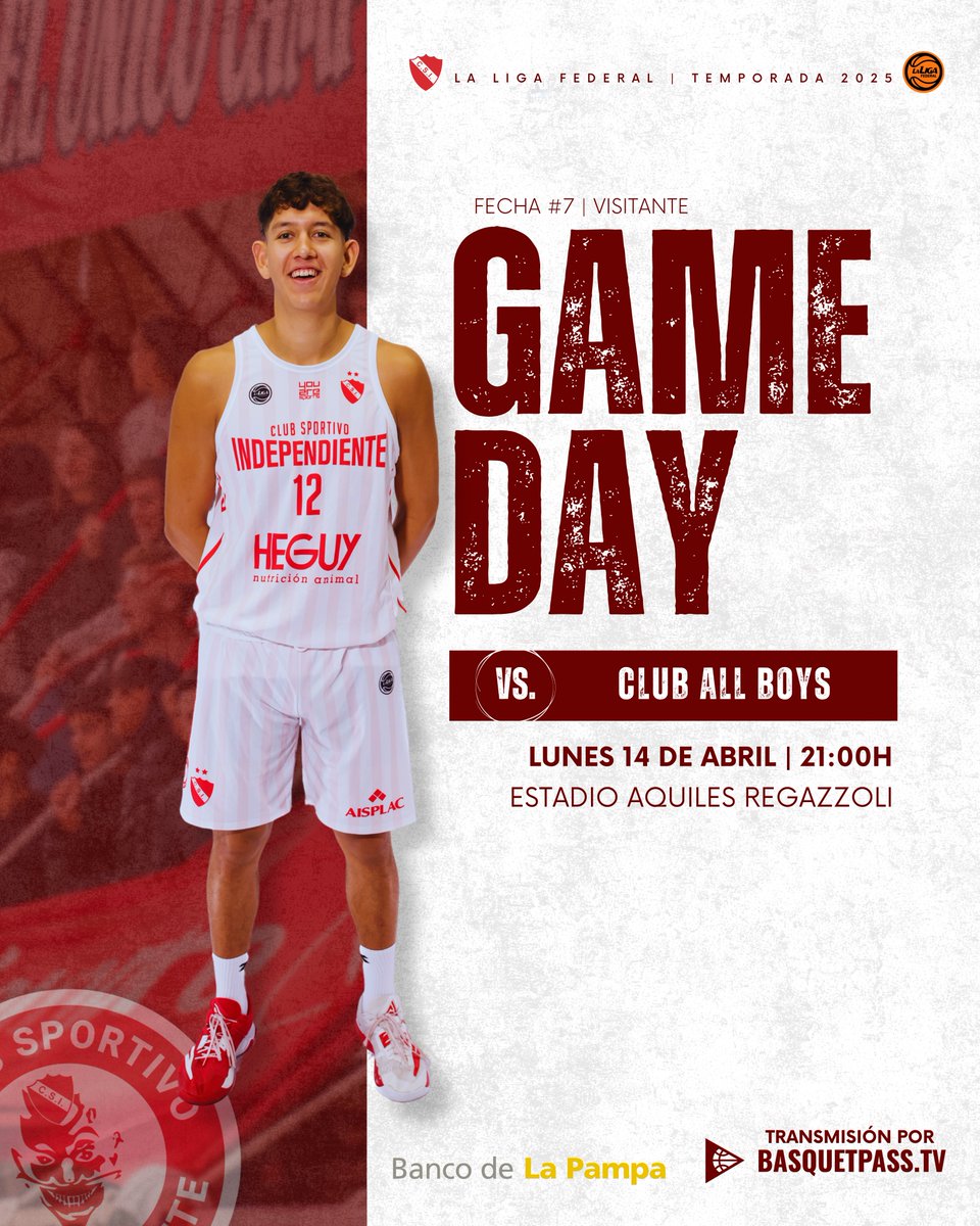 basquetcsi's tweet photo. SANTA ROSA ALLÁ VAMOS 🤟👺

📍 Santa Rosa
🏟 Aquiles Regazzoli
🗓 Lunes 14/ABR
⏱ 21:00h
🖥️ Basquetpass

¡VAMOOS ROJO! ❤✨

#CSI
#RojoDeMiVida
#RojoDeLaPampa https://t.co/BD7gnntB9h