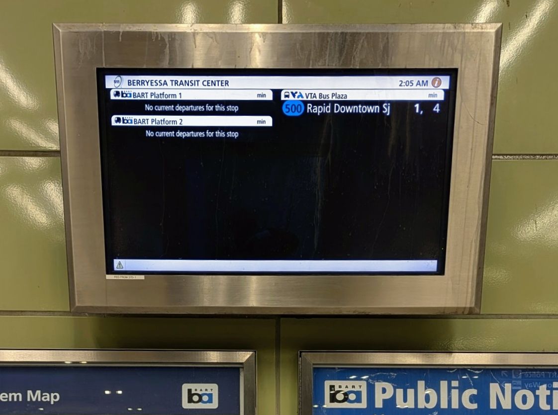 Transit_Ctr's tweet image. ☀️ Daytime Rapid 500: Every 10 Minutes

🌙 2AM Rapid 500: Next bus in 1 &amp;amp; 4 Minutes 

#scvta #Rapid500Bus #BerryessaBart