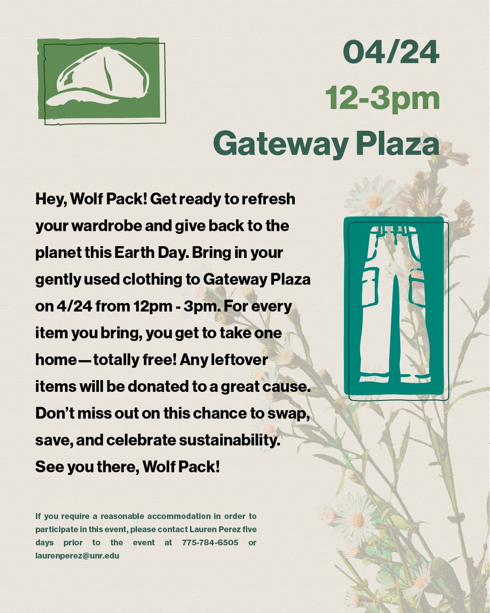 Swap, save, and celebrate Earth Day! 🌎✨ Bring your gently used clothes to Gateway Plaza on 4/24, 12–3PM, and trade one-for-one—totally free! Leftovers go to a great cause. Let’s refresh our closets and help the planet, Wolf Pack! 💚