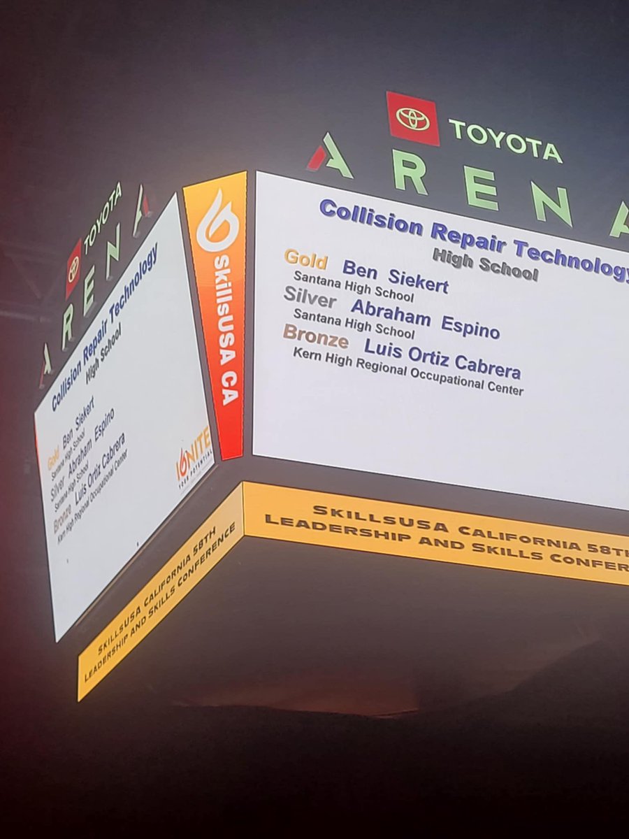 Santana High School (@santanasultans) on Twitter photo Congratulations to <a href="/SantanaSultans/">Santana High School</a> Ben Siekert who won Gold and Abraham Espino who won Silver in collision repair technology at the <a href="/SkillsUSACA/">SkillsUSA California</a> state championship!Ā Congratulations goes to Mr. Sikora, you have a great program! Congratulations to <a href="/SantanaSultans/">Santana High School</a> Ben Siekert who won Gold and Abraham Espino who won Silver in collision repair technology at the <a href="/SkillsUSACA/">SkillsUSA California</a> state championship!Ā Congratulations goes to Mr. Sikora, you have a great program!