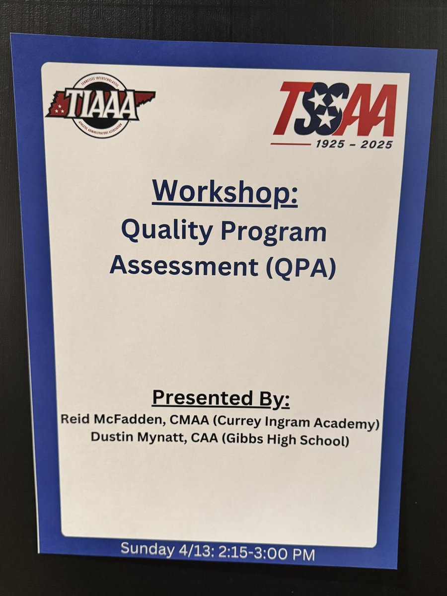 TIAAA (@tiaaa_ad) on Twitter photo Thank you <a href="/CoachMynatt/">Dustin Mynatt, CAA</a> and <a href="/reidmcfadden/">Reid McFadden, CMAA</a> for presenting on Quality Program Assessment today during the first workshops of the day at #TIAAACONF25 Thank you <a href="/CoachMynatt/">Dustin Mynatt, CAA</a> and <a href="/reidmcfadden/">Reid McFadden, CMAA</a> for presenting on Quality Program Assessment today during the first workshops of the day at #TIAAACONF25