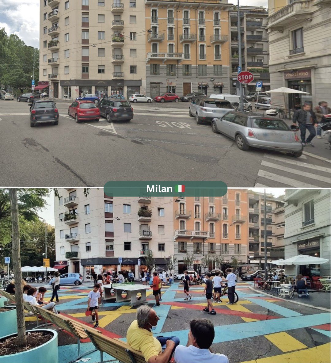 "It took us few weeks of tactical implementation to reclaim it as a public space... The children needed just a couple of hours to transform it into a playground.”

📍 Milan 🇮🇹