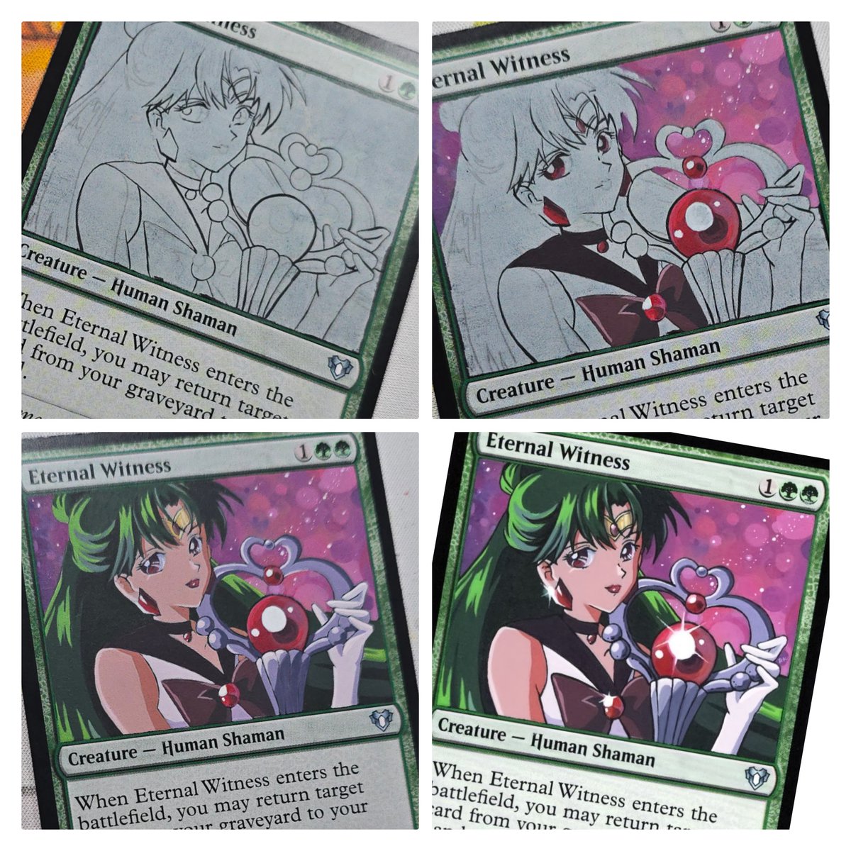 Here's some progress photos of Sailor Pluto! She's completely hand painted - no pen - all painted brush work. Auction ends tonight @ 8:30 pm EST

ebay.com/itm/4057485415…