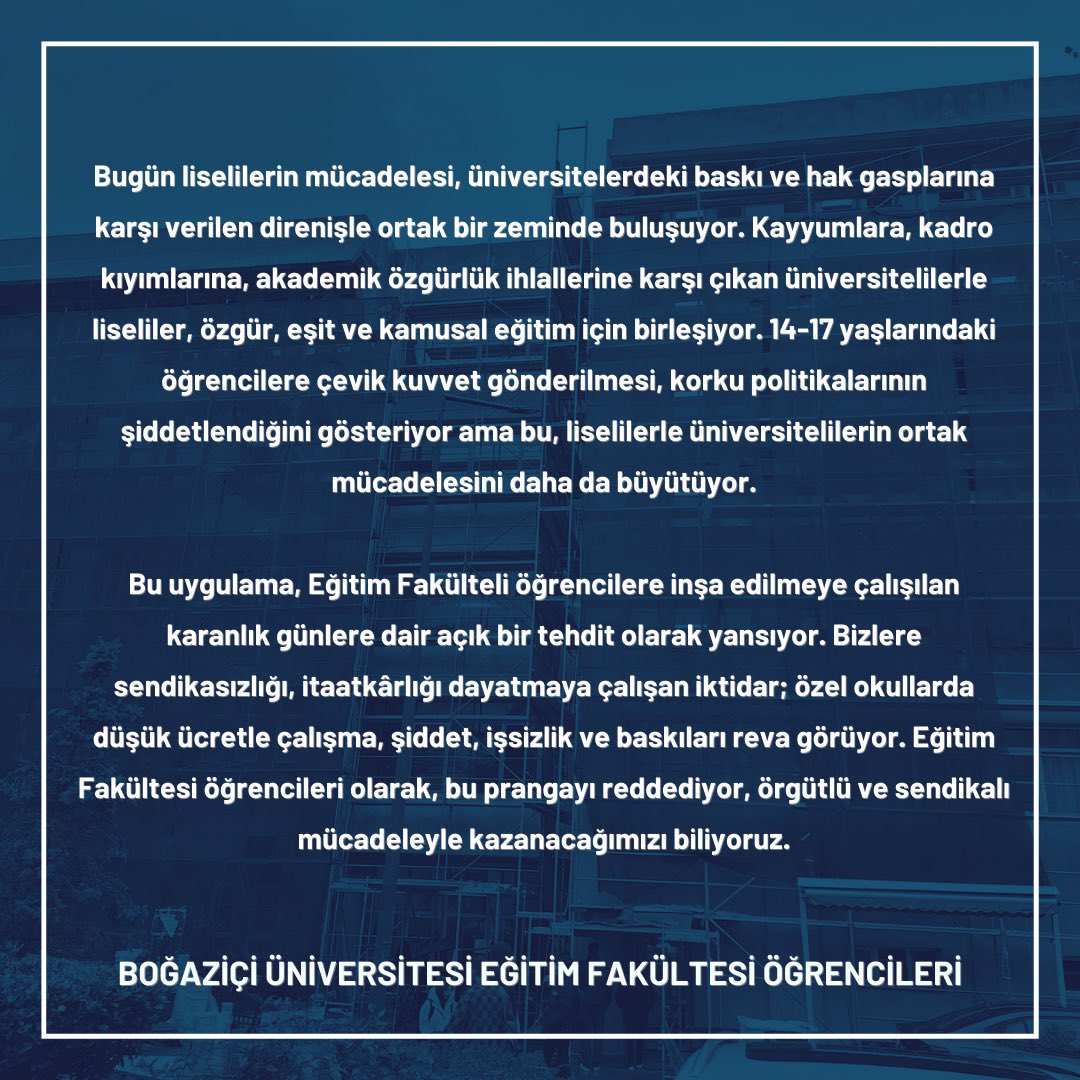 BounSced's tweet photo. İktidar tarafından her geçen gün daha gerici ve piyasacı kuşatmayla devam eden eğitime müdahalelere 11 Nisan 2025 tarihi itibariyle proje okullardaki TOPLU SÜRGÜN politikasıyla bir yenisi daha eklendi. https://t.co/F0bpLF32pW