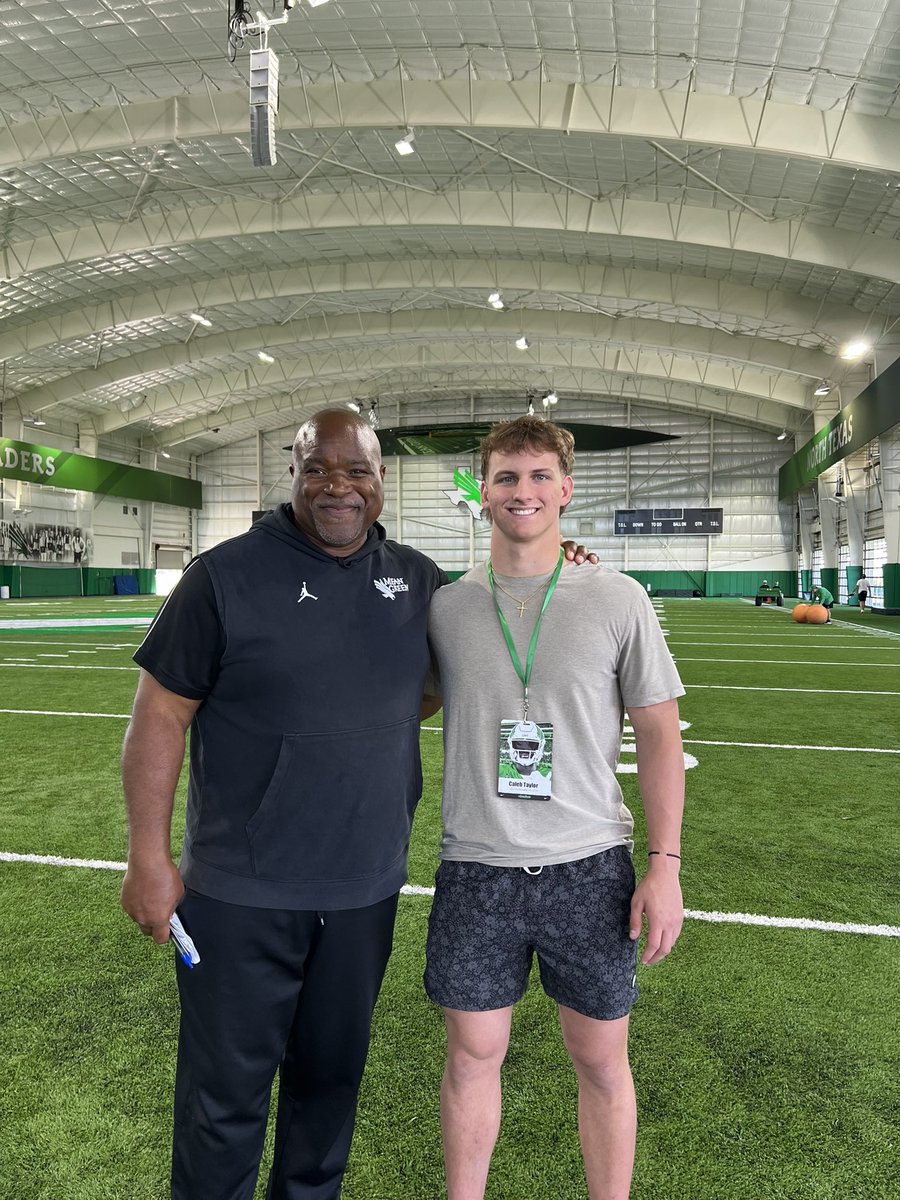 Caleb_Taylor22's tweet image. Thank you @B_Ward8 for the invite to come out and watch @MeanGreenFB spring practice! @COACHRJOHNSON1