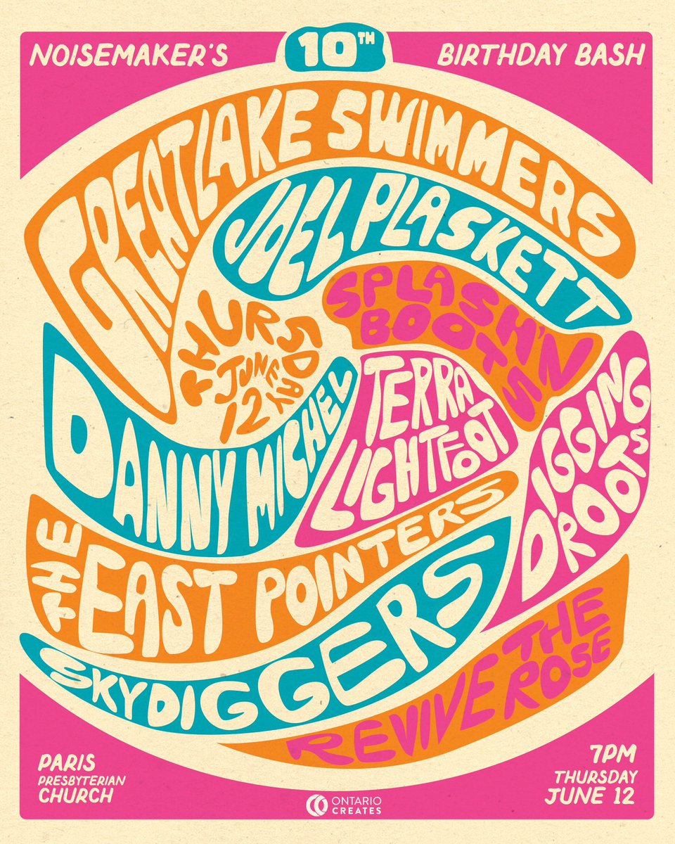 Great Lake Swimmers (@greatlakeswim) on Twitter photo Thrilled to be celebrating 10 years of <a href="/NoisemakerPres/">NoisemakerPresents</a> with this amazing lineup of artists in Paris, Ontario on June 12 at the Paris Presbyterian Church.
tixr.com/e/138645 Thrilled to be celebrating 10 years of <a href="/NoisemakerPres/">NoisemakerPresents</a> with this amazing lineup of artists in Paris, Ontario on June 12 at the Paris Presbyterian Church.
tixr.com/e/138645