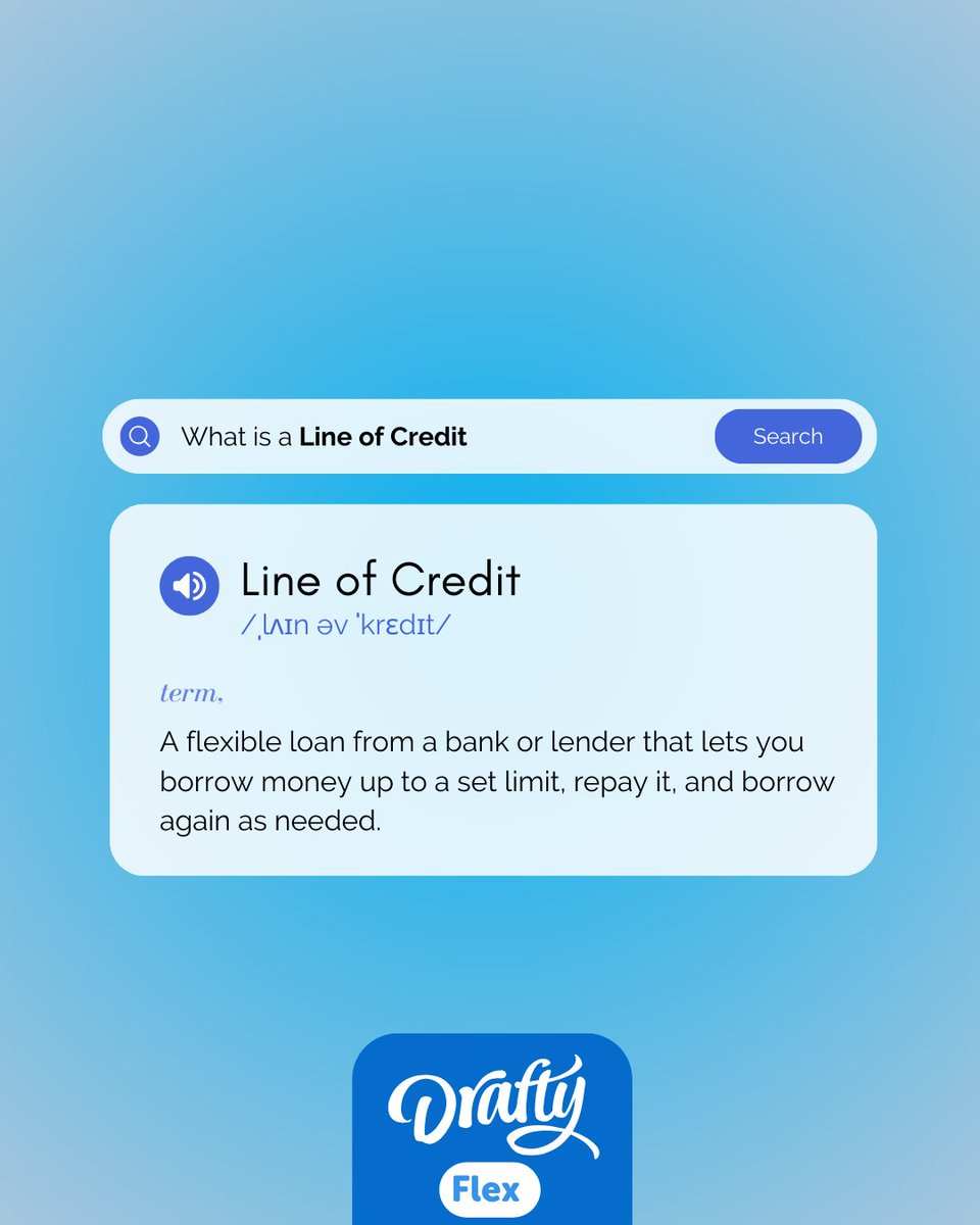 drafty_uk's tweet image. Wondering what a line of credit is? A line of credit lets you borrow, repay, and borrow again—up to your set limit!   
#Drafty #DraftyFlex