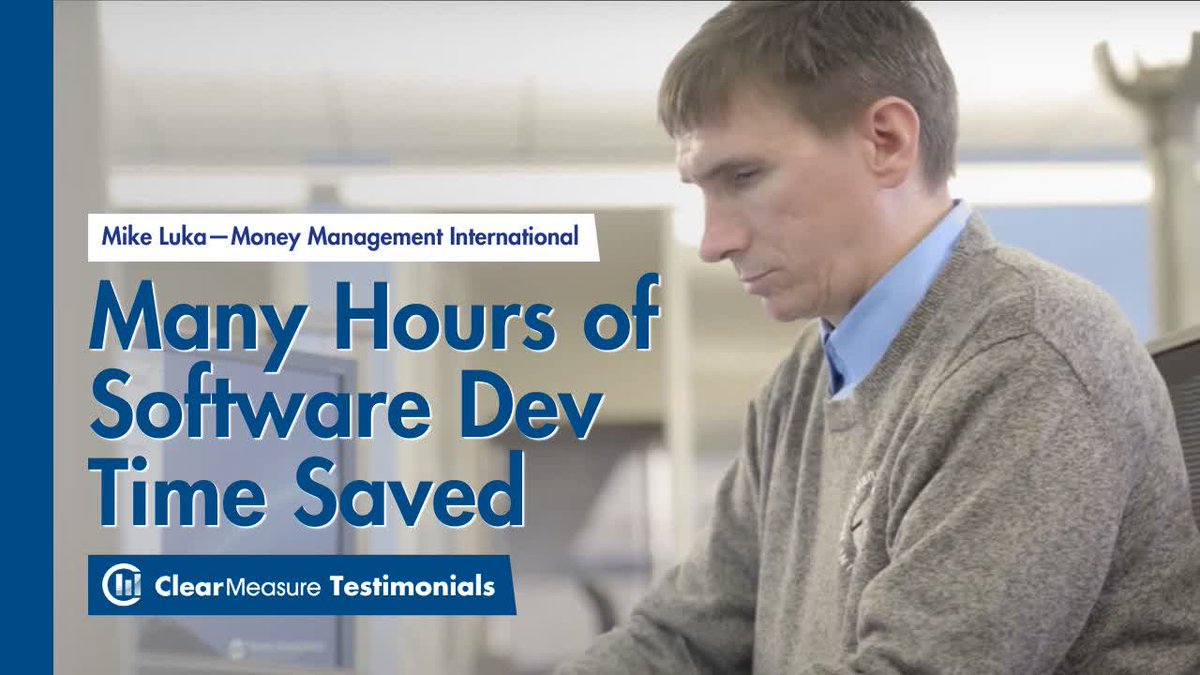 "And as a result of our engagement with Clear Measure, we've saved hours each week of developer time."  

bit.ly/3G7zToJ  

#clienttestimonial #dotnet
