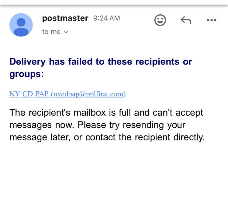 CaringMRising's tweet photo. Are you kidding? PPL has failed to pay 100s of thousands of home care workers & just when we need to contact them most to resolve this their customer service email is another #pplfail - we need to kill their contract NOW before further damage is done. @GovKathyHochul https://t.co/JYVxHFsOAl