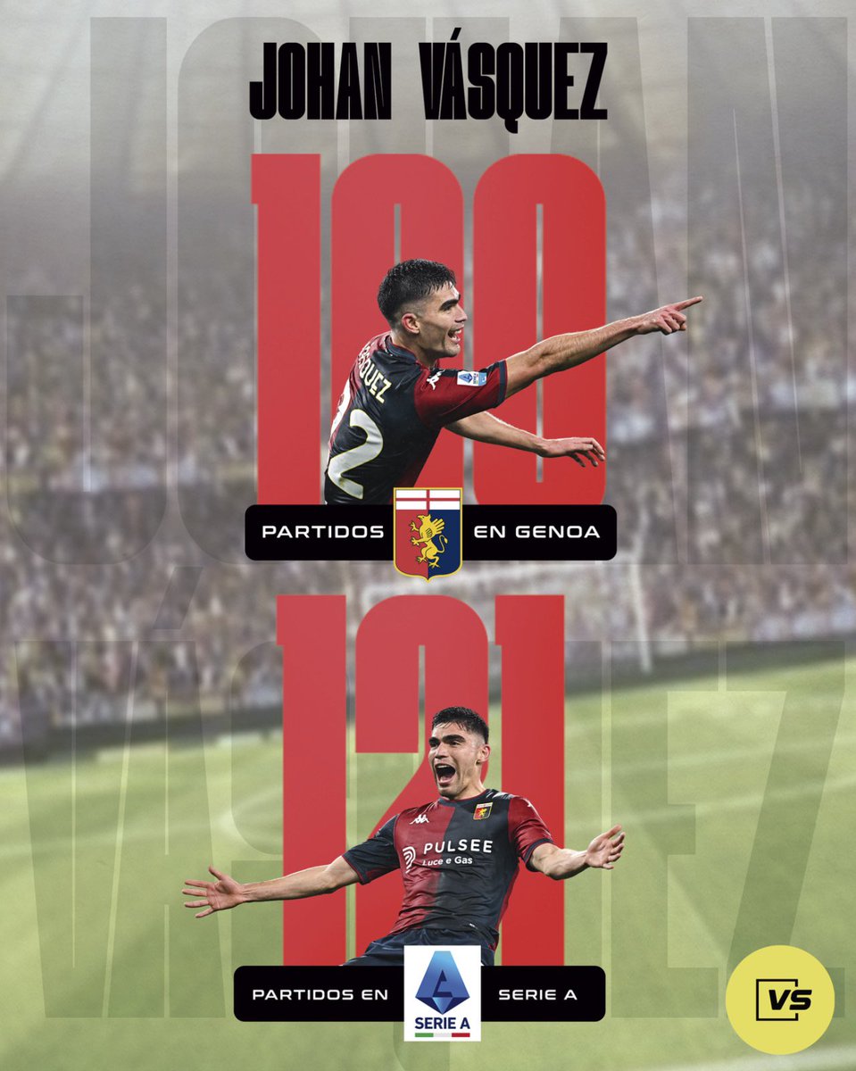 VS SINERGIA (@vs_sinergia) on Twitter photo 121 partidos en la élite del fútbol italiano 🇮🇹
100 veces defendiendo con orgullo los colores del Genoa 🛡️🔴🔵
<a href="/johan_pipe/">Johan Castrillôn</a> no solo está haciendo historia, la está escribiendo con carácter, disciplina y talento ✍🏼🔥 121 partidos en la élite del fútbol italiano 🇮🇹
100 veces defendiendo con orgullo los colores del Genoa 🛡️🔴🔵
<a href="/johan_pipe/">Johan Castrillôn</a> no solo está haciendo historia, la está escribiendo con carácter, disciplina y talento ✍🏼🔥