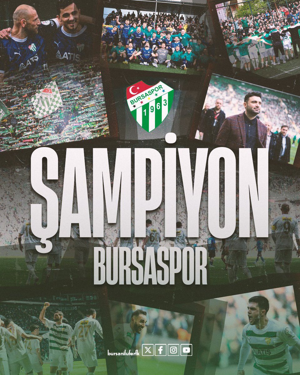 BursaNiluferFK's tweet photo. 🏆 Tebrikler Bursaspor! 

Bir şehir, bir sevda, bir diriliş hikayesi…

Geçmişiyle gurur duyduğumuz, Süper Lig şampiyonluğu yaşamış Bursaspor camiası, zorlu bir yolculuğun ardından yeniden ayağa kalktı!

Bursa’nın gururu yine sahnede! https://t.co/oJ8H21Ab8O