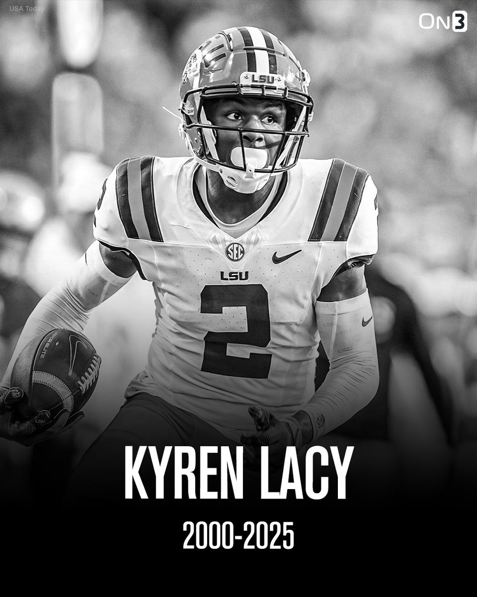 On3 (@on3sports) on Twitter photo Former LSU wide receiver Kyren Lacy has passed away at 24, <a href="/JacquesDoucet/">Jacques Doucet</a> reports🙏
on3.com/news/report-fo… Former LSU wide receiver Kyren Lacy has passed away at 24, <a href="/JacquesDoucet/">Jacques Doucet</a> reports🙏
on3.com/news/report-fo…