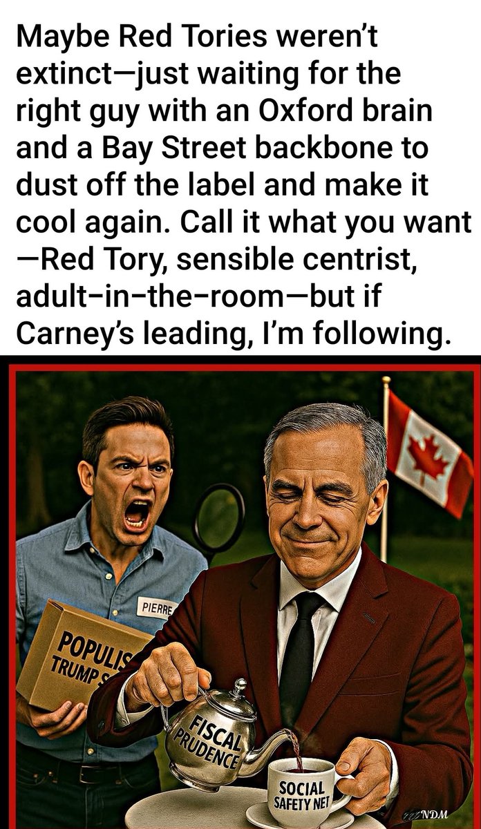 Mark Carney is the adult I want leading Canada through Trump's turmoil.
The last thing we need is a child who spent the last 3 years trashing everything good about Canada. Trump wannabe.
