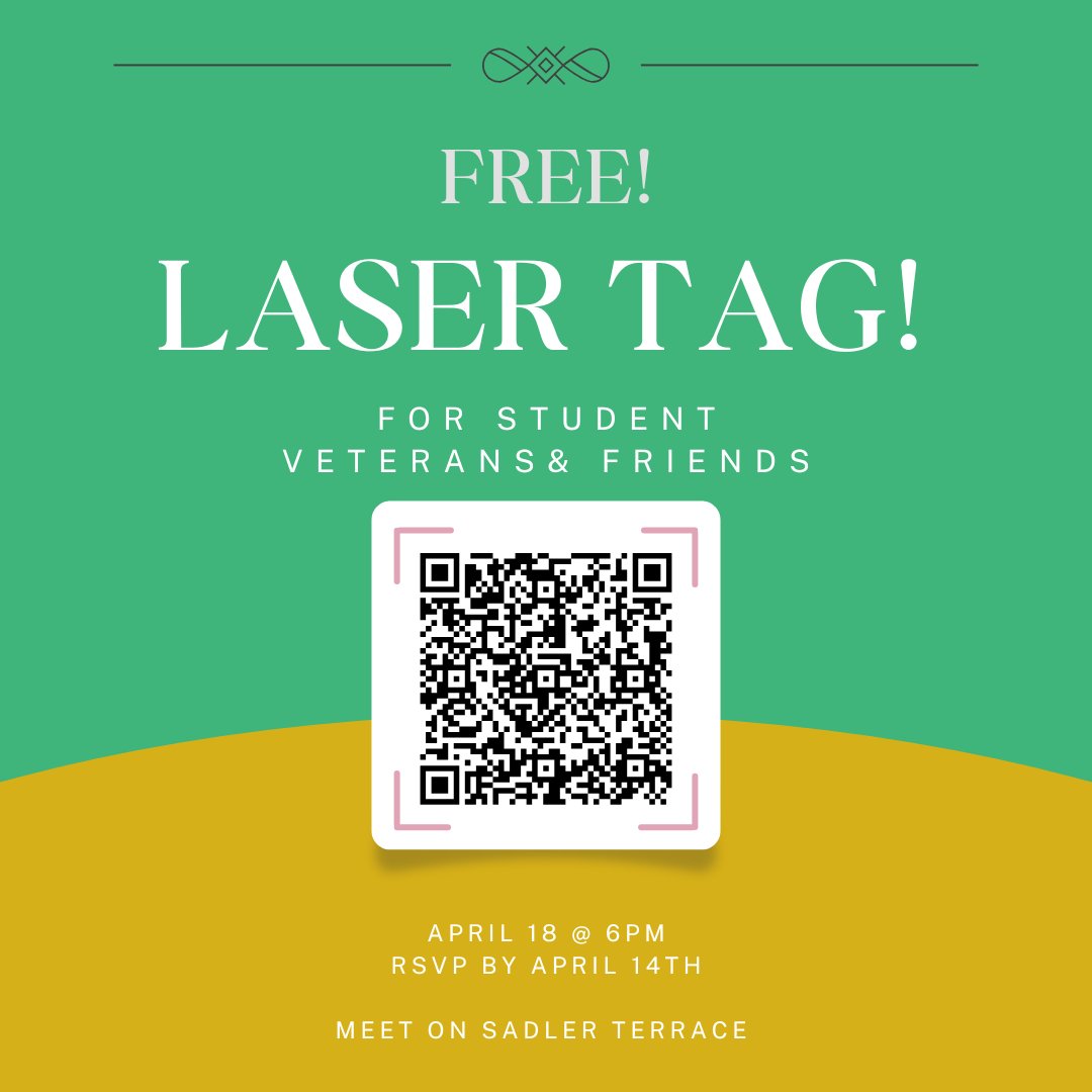wm_step's tweet image. Attention student veterans &amp;amp; friends!! Tomorrow is the last day to RSVP for free laser tag on April 18th at 6pm!!