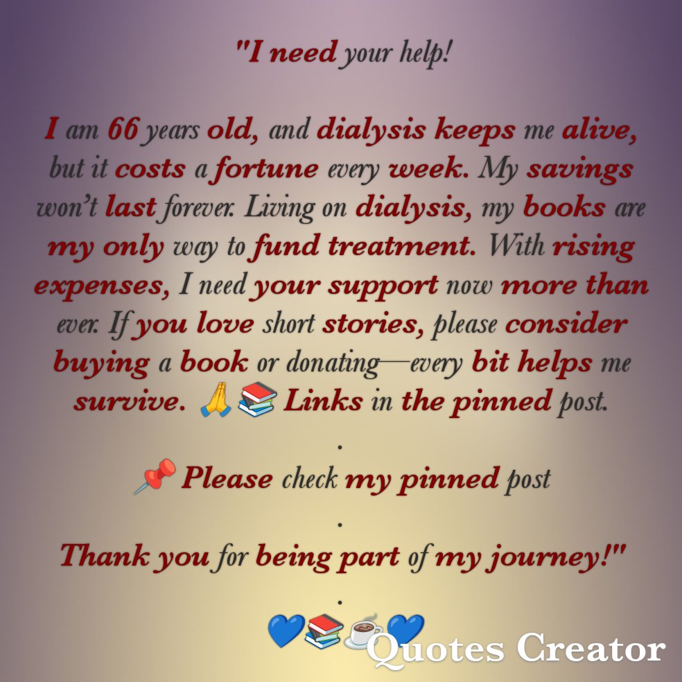 OldHyacinth's tweet image. I’m fighting kidney failure, but I’m not giving up. Your help gives me hope. 💚 #SupportNeeded
@StarsgmaVargas
@JamesMichaelKr5
@Suns_Armband
@GaryBetsy
@buddy_dek
@KroonAfra
@dan_styslinger
@MatesofAlliance
@2speakupstandup
@SteveMUFC1962
@DrWoodfunk
@cirkwood
@ampforever78…