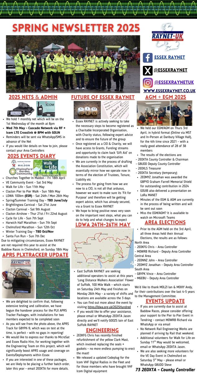 Here is the latest Essex RAYNET newsletter.  As we approach the  busiest time of the year, we are always looking and hoping for new members to join our ranks.  If you fancy giving RAYNET a go, then please contact us via essexraynet.co.uk  <a href="/RAYNET_UK/">RAYNET_UK</a> <a href="/theRSGB/">RSGB</a>
