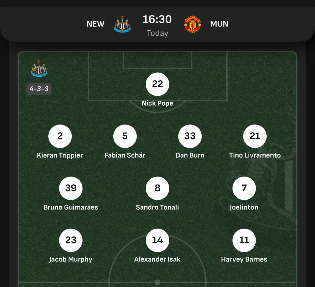 WEFOOTBALL777's tweet photo. 2024-25 PREMIER LEAGUE MATCHWEEK 32
Sun 13 Apr 16:30 UKT -  Newcastle vs Man United starting XI
#wefootball777 #football #PremierLeague #EPL #matchweek32
#newcastleunited #MUFC https://t.co/61hR38XF41