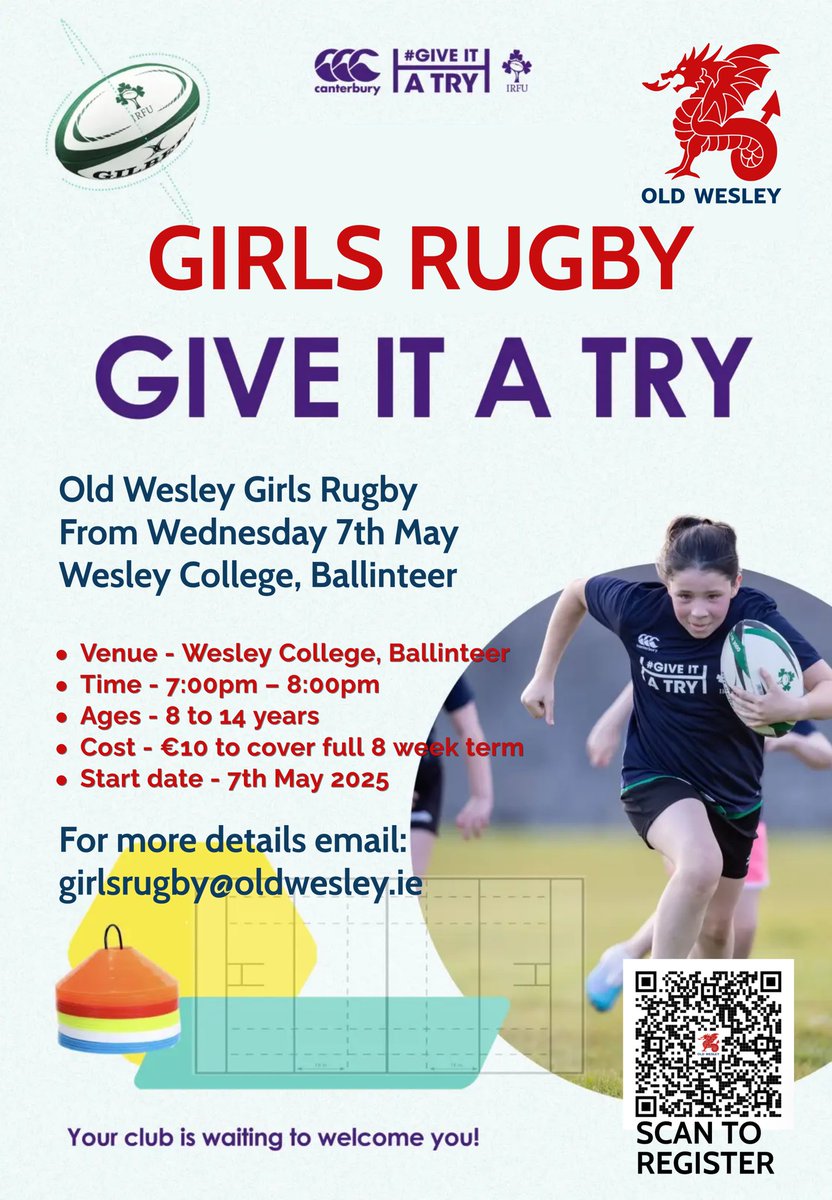 Chris Steele (@chrissteele01) on Twitter photo Can't wait for this to start in May...8 weeks of girls rugby to introduce the sport to new players and get our existing players to bring along their friends. QRCode to register...
<a href="/leinsterrugby/">Leinster Rugby</a>
<a href="/canterburyNZ/">Canterbury</a>
<a href="/LeinsterWomen/">Leinster WomensRugby</a> Can't wait for this to start in May...8 weeks of girls rugby to introduce the sport to new players and get our existing players to bring along their friends. QRCode to register...
<a href="/leinsterrugby/">Leinster Rugby</a>
<a href="/canterburyNZ/">Canterbury</a>
<a href="/LeinsterWomen/">Leinster WomensRugby</a>