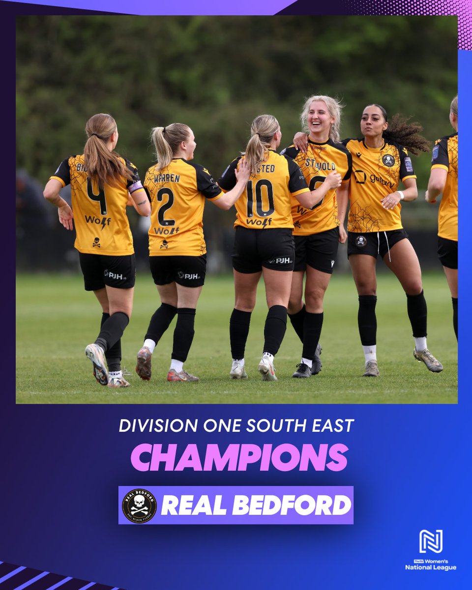 Back-to-back 🏆

Real Bedford are Division One South East champions in their first season in the #FAWNL

<a href="/RBFCWomen/">Real Bedford Women 🏆🏆</a>