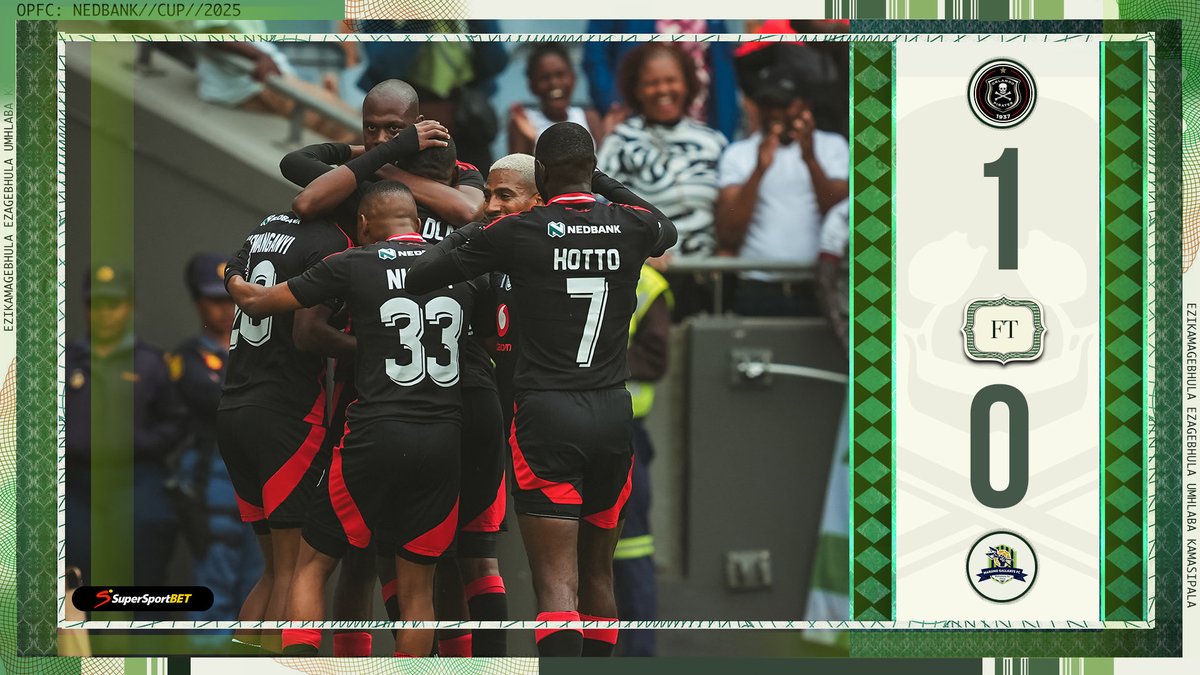 ☠️ FT | <a href="/orlandopirates/">Orlando Pirates</a>  1 - 0 <a href="/_Marumogallants/">MARUMO GALLANTS FC</a> 

🥅 Dlamini 22'

⚫⚪🔴⭐
#MatchDay
#NedbankCup
#OrlandoPirates
#OnceAlways