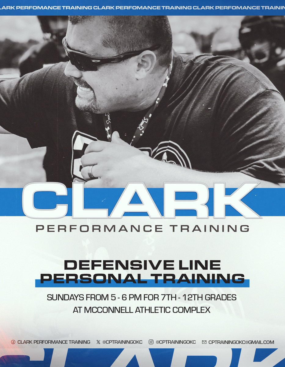 Today’s the day!

All area Defensive Lineman 7th-12th

Come get better with us today!

5-6pm @ McConnells Sports Complex

Choctaw, Oklahoma