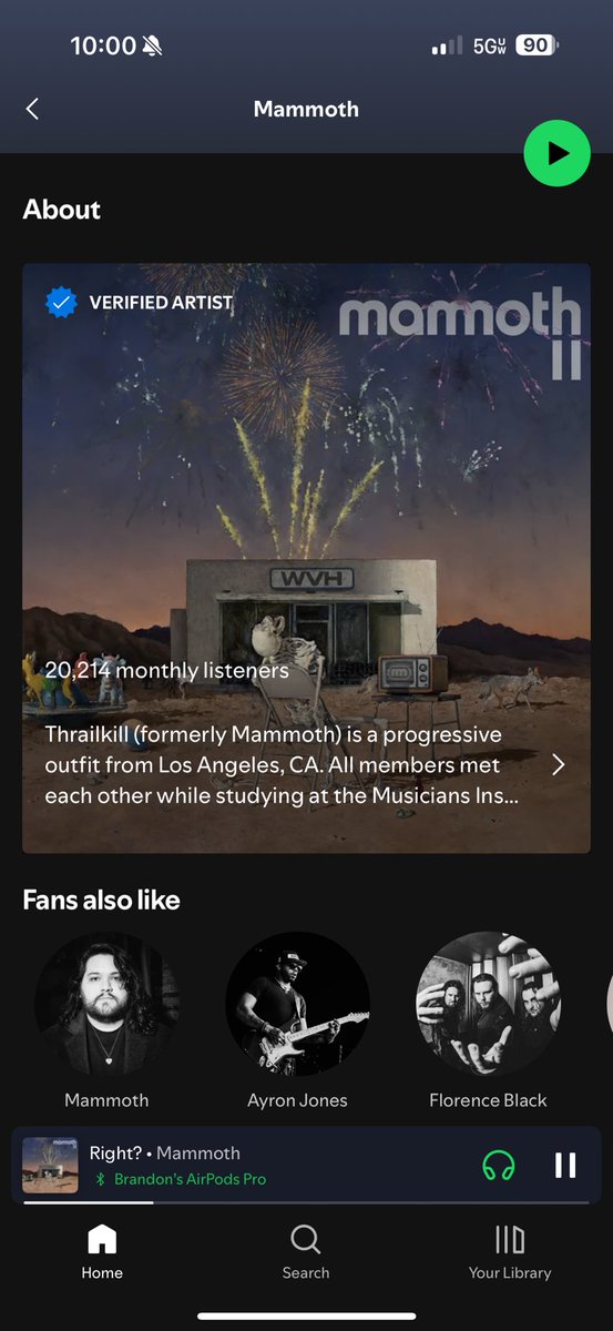 Brodzinski07's tweet photo. @WolfVanHalen I’m not sure if it’s just mine, but Spotify has your 2nd album under a whole different artist. Sorry if you’re already aware, hope all is well! 🤘 https://t.co/vBhAyZlzII