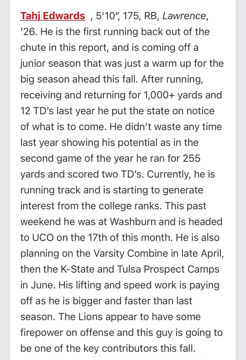 Appreciate the write up! <a href="/cargile_wade/">CoolDaddyO</a> <a href="/PrepRedzoneKS/">Prep Redzone Kansas</a>