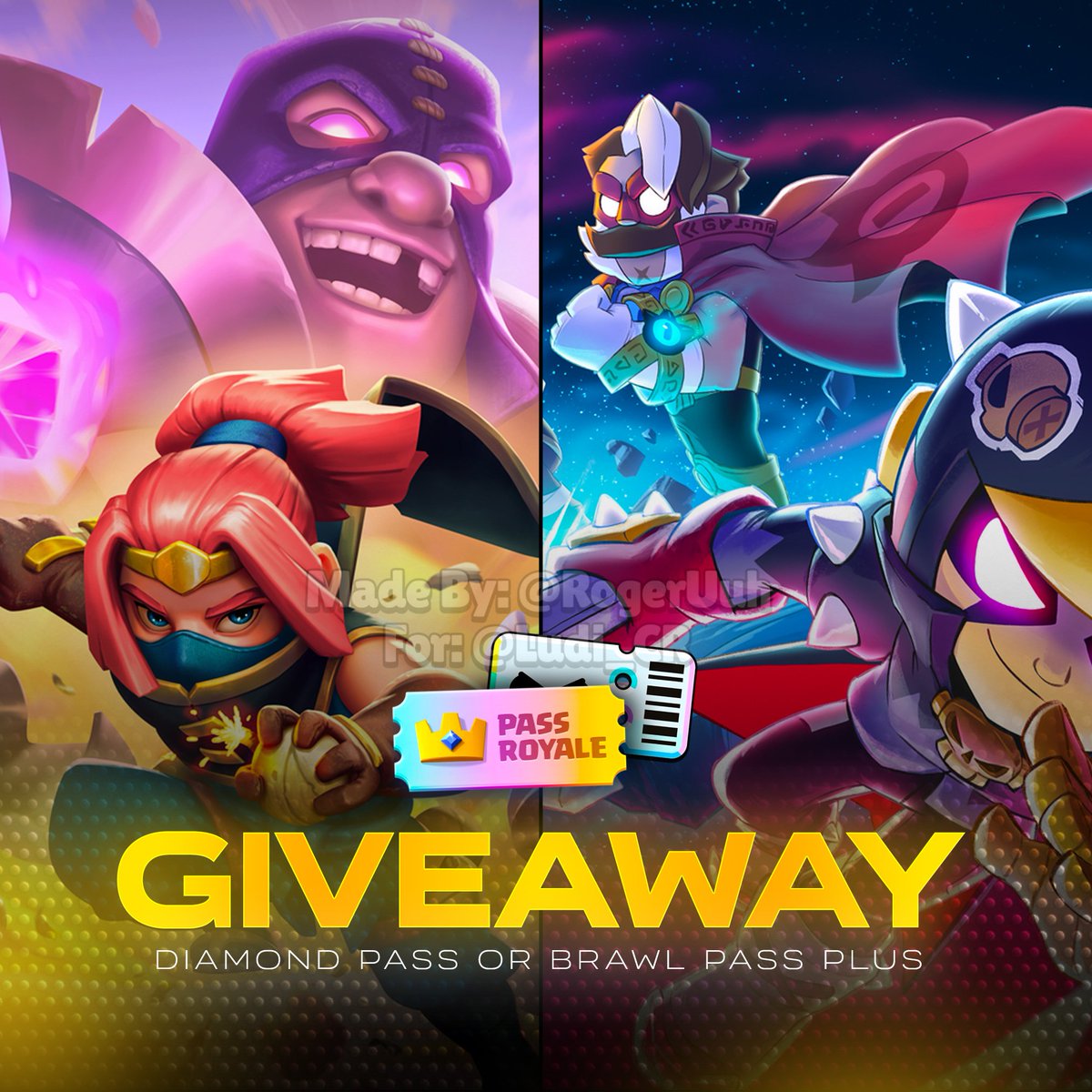 ʟᴜᴅɪ (@ludi_cr) on Twitter photo 3x Brawl Pass Plus or Diamond Pass Giveaway 🎁
To enter:
Like and Retweet ❤️ ♻️
Follow:
<a href="/TheretAxL/">Mored</a>, <a href="/oldboy884422/">Tanjiroooooooo</a>, <a href="/Oddyssey_offcl/">Oddyssey🏛️</a> & <a href="/Painz_GG/">Painz™</a>, <a href="/TG_SAMURAI/">TG I SAMURAI</a>, <a href="/Ludi_CR/">ʟᴜᴅɪ</a>
Comment a Emoji in the comments💬
Good Luck, choosing in 3 days ⏰
#Brawlstars #ClashRoyale 3x Brawl Pass Plus or Diamond Pass Giveaway 🎁
To enter:
Like and Retweet ❤️ ♻️
Follow:
<a href="/TheretAxL/">Mored</a>, <a href="/oldboy884422/">Tanjiroooooooo</a>, <a href="/Oddyssey_offcl/">Oddyssey🏛️</a> & <a href="/Painz_GG/">Painz™</a>, <a href="/TG_SAMURAI/">TG I SAMURAI</a>, <a href="/Ludi_CR/">ʟᴜᴅɪ</a>
Comment a Emoji in the comments💬
Good Luck, choosing in 3 days ⏰
#Brawlstars #ClashRoyale