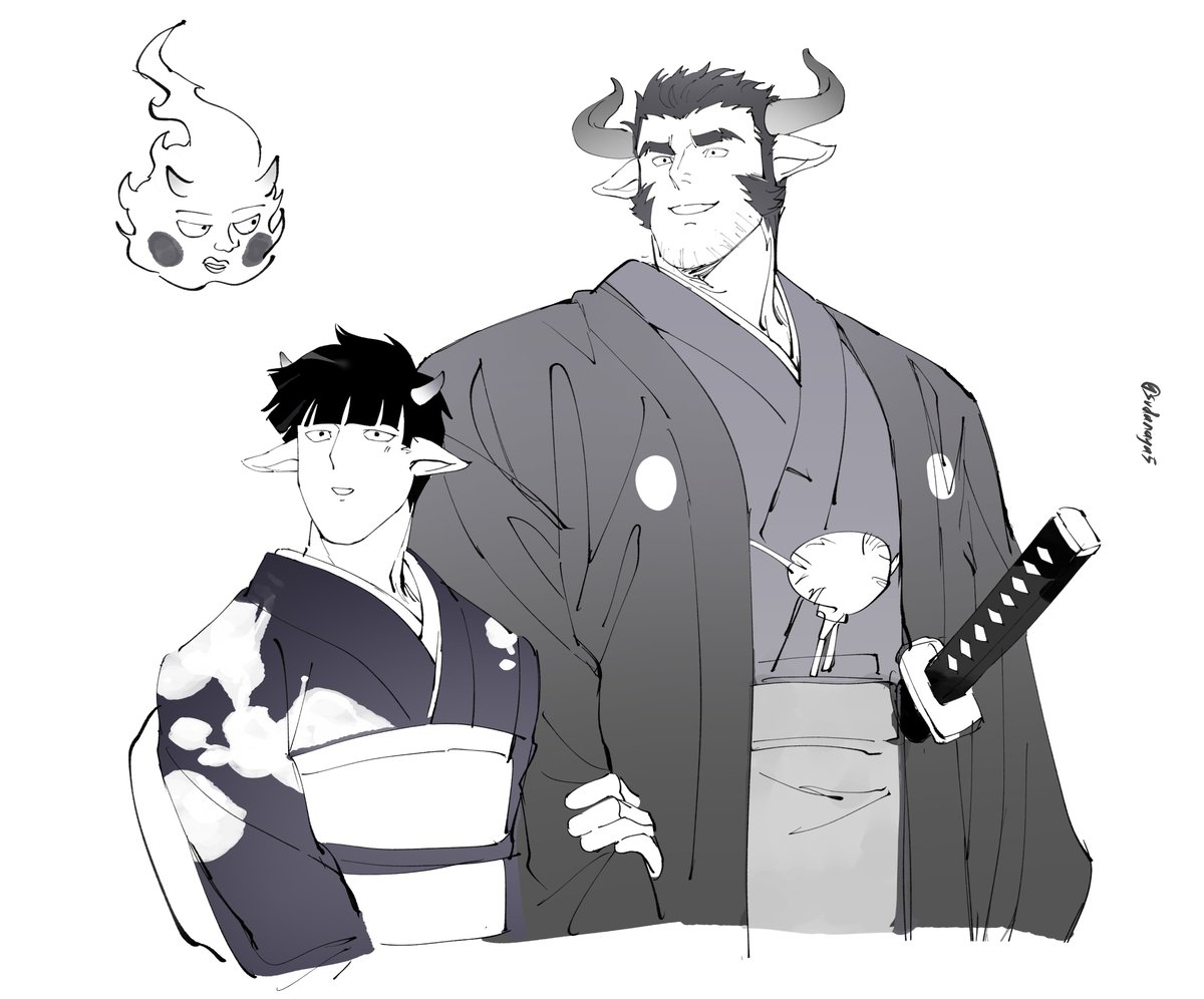 sadynsava's tweet photo. Musashige cattle AU #ムサモブ https://t.co/D0gqNQbqta