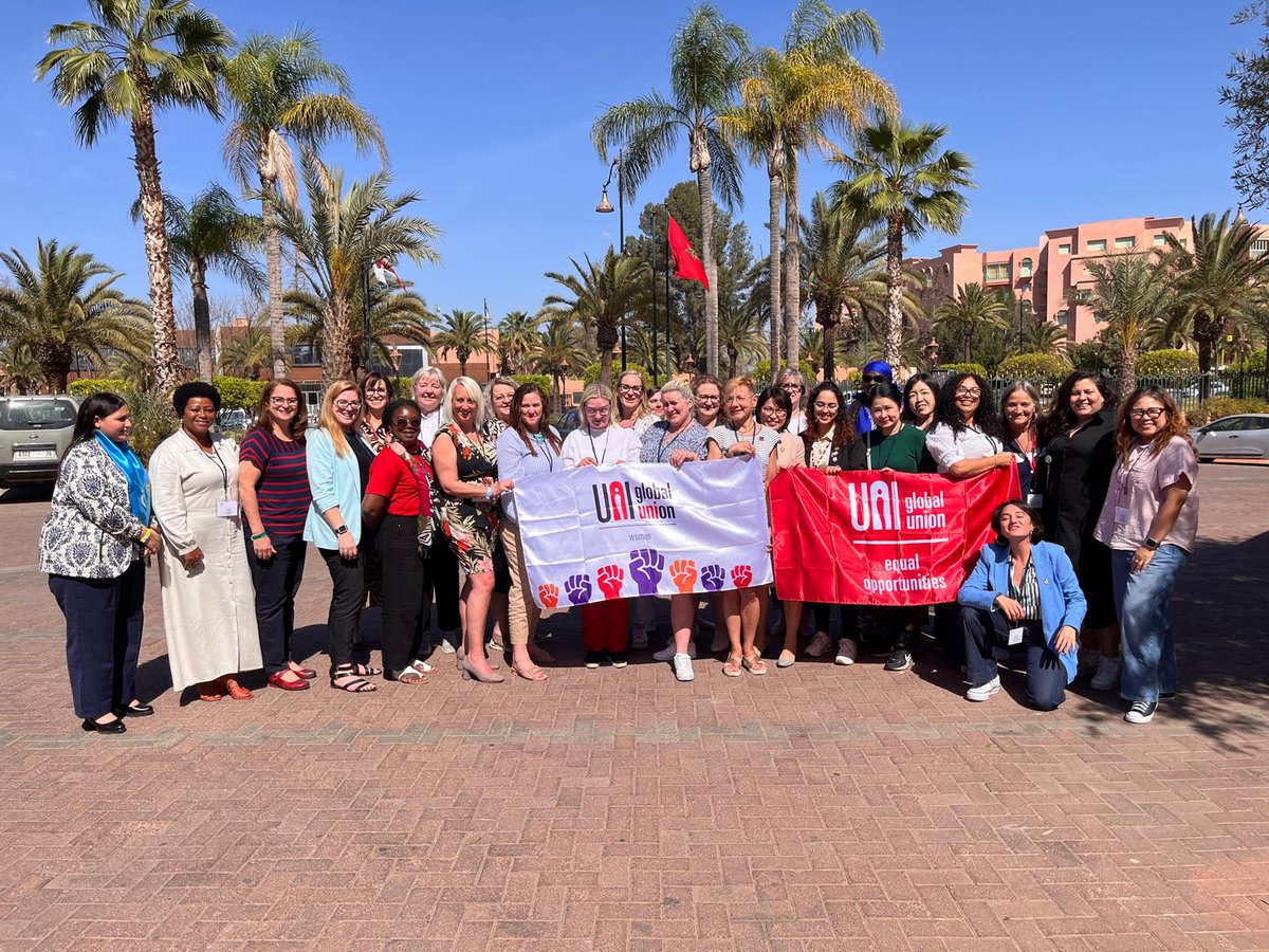Women union leaders from 🌍 Africa, the Americas, Asia Pacific &amp; Europe met in Morocco for the UNI World Women’s Committee. With nearly 30 participants, they shared strategies, built networks &amp; advanced the fight for gender equality at work. 💪🏽 #UNIWomen #WomenRising