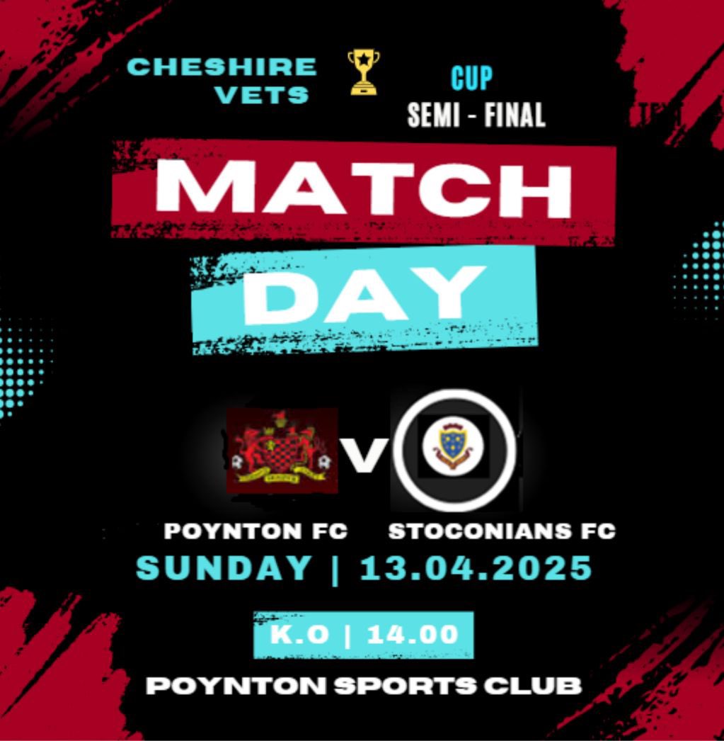 Stoconians FC (@stoconiansfc) on Twitter photo #POYvSTO The Vets traveled to <a href="/PoyntonFC/">Poynton FC</a> today for the cup semi-final but lost out 3-1 on the day. Best of luck to Poynton for the final. #POYvSTO The Vets traveled to <a href="/PoyntonFC/">Poynton FC</a> today for the cup semi-final but lost out 3-1 on the day. Best of luck to Poynton for the final.