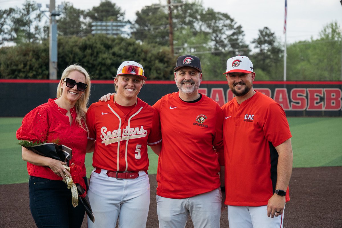 GAC_Athletics's tweet photo. Senior Night: Varsity Baseball ⚾️ 

Reminiscing on a wonderful night for the Class of 2025.  @gac_baseball honored their six seniors and had a wonderful evening amongst family and friends celebrating the careers of each student-athlete. https://t.co/79ojBTQCEc